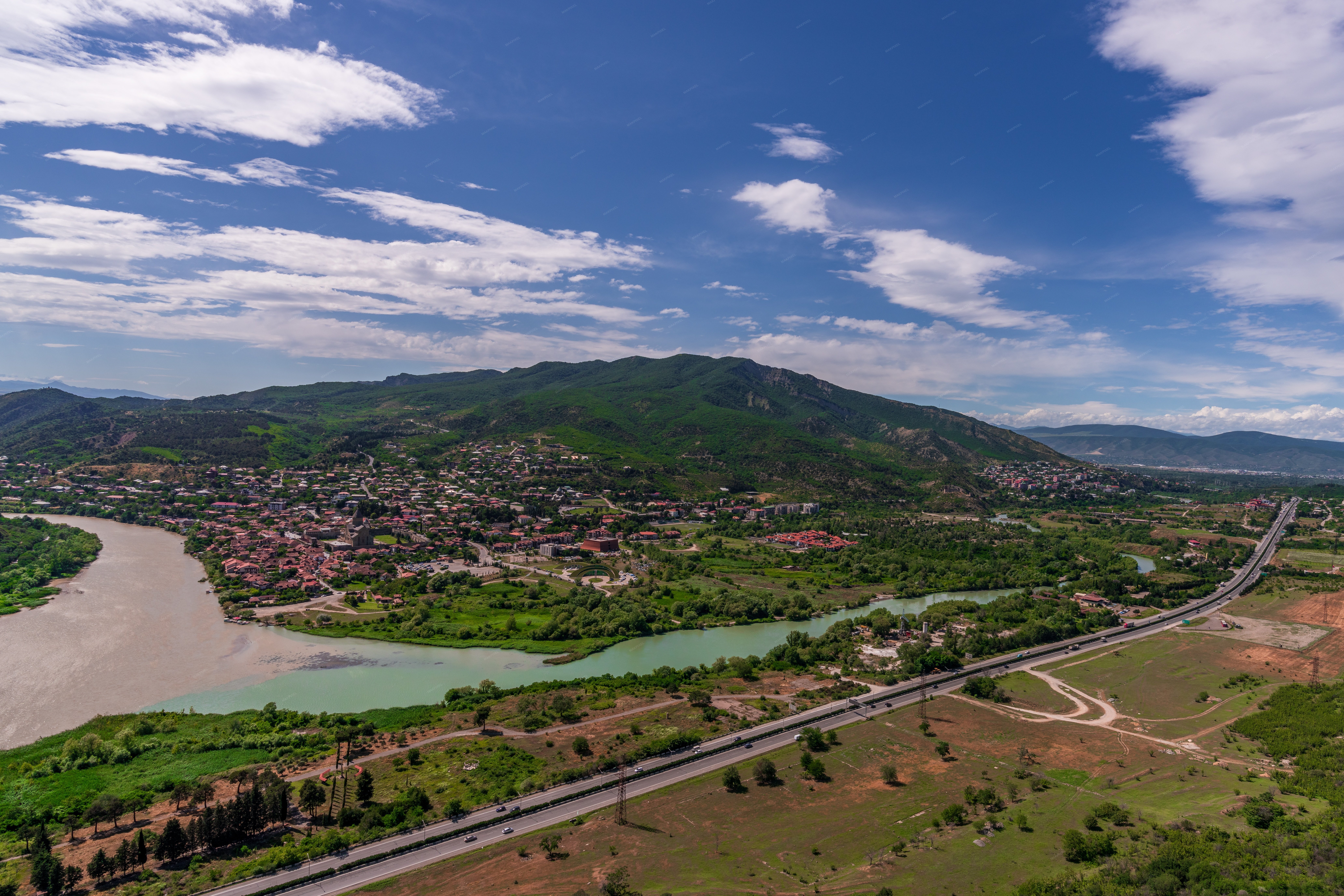 Aerial view of a scenic landscape Tbilisi, Georgia - Full size view