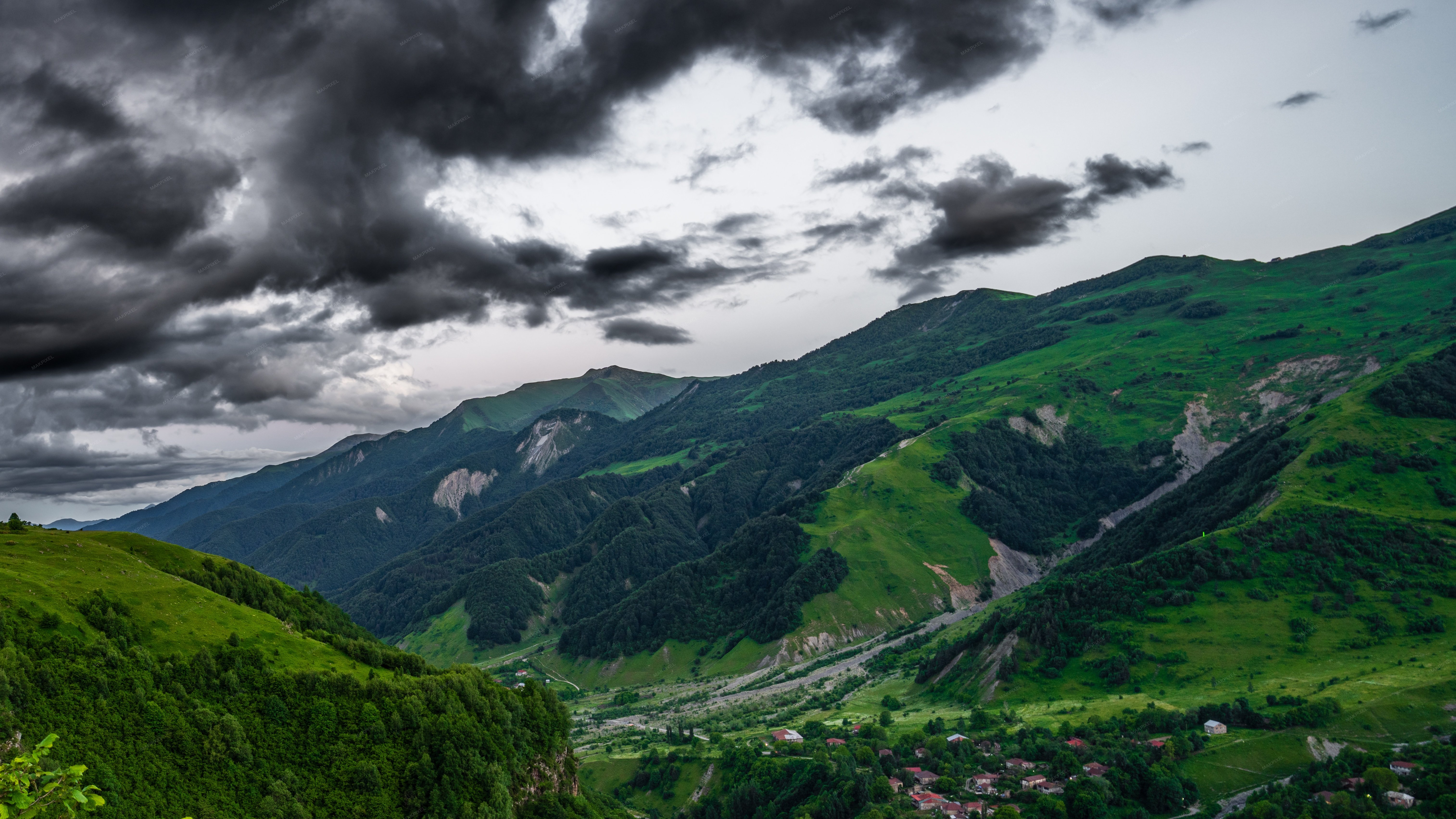 Stepantsminda, Kazbegi, Georgia A Mountainous Region With - Full size view