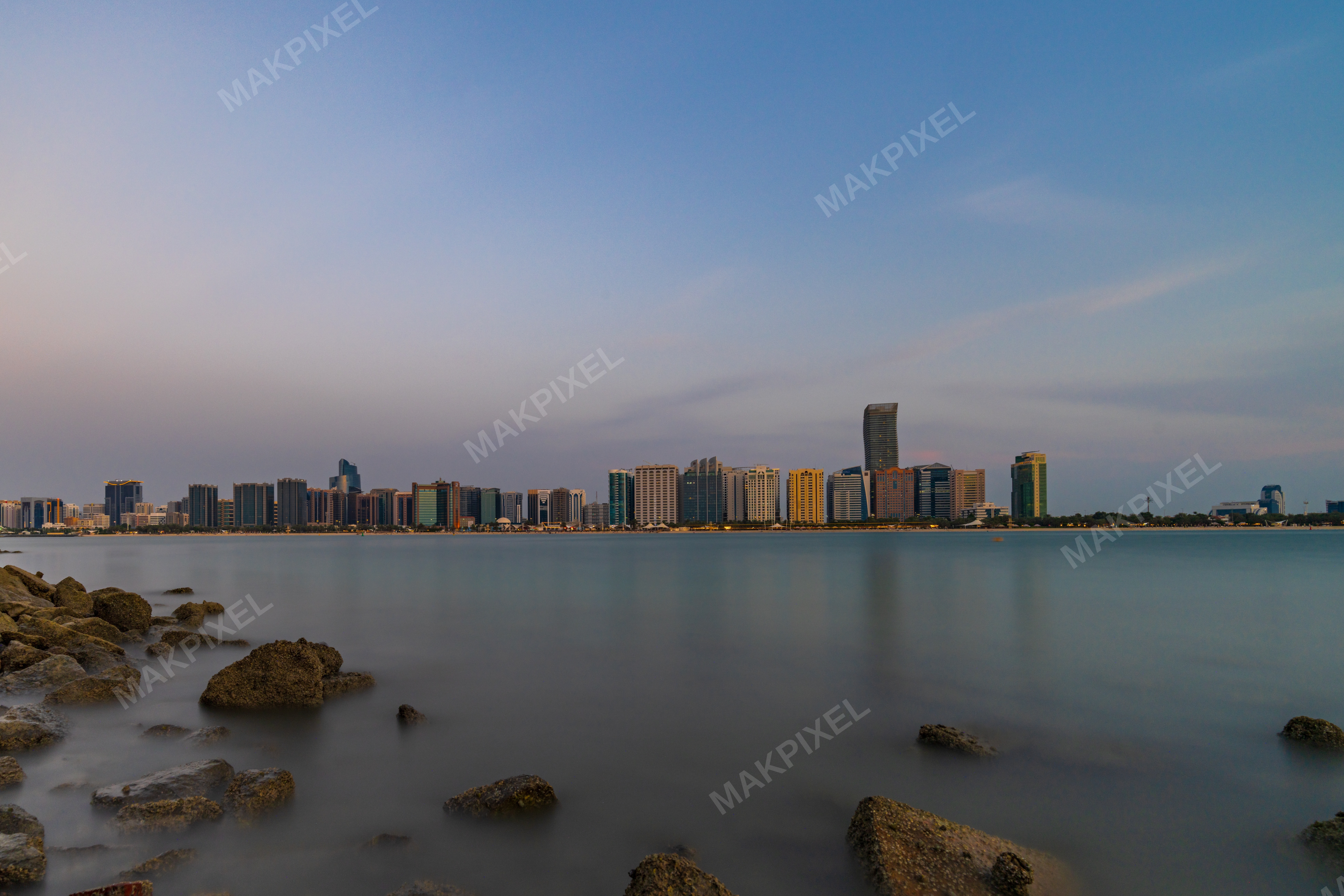 Above Cityscape Transitions Light Blue Near Horizon Darker - Full size view
