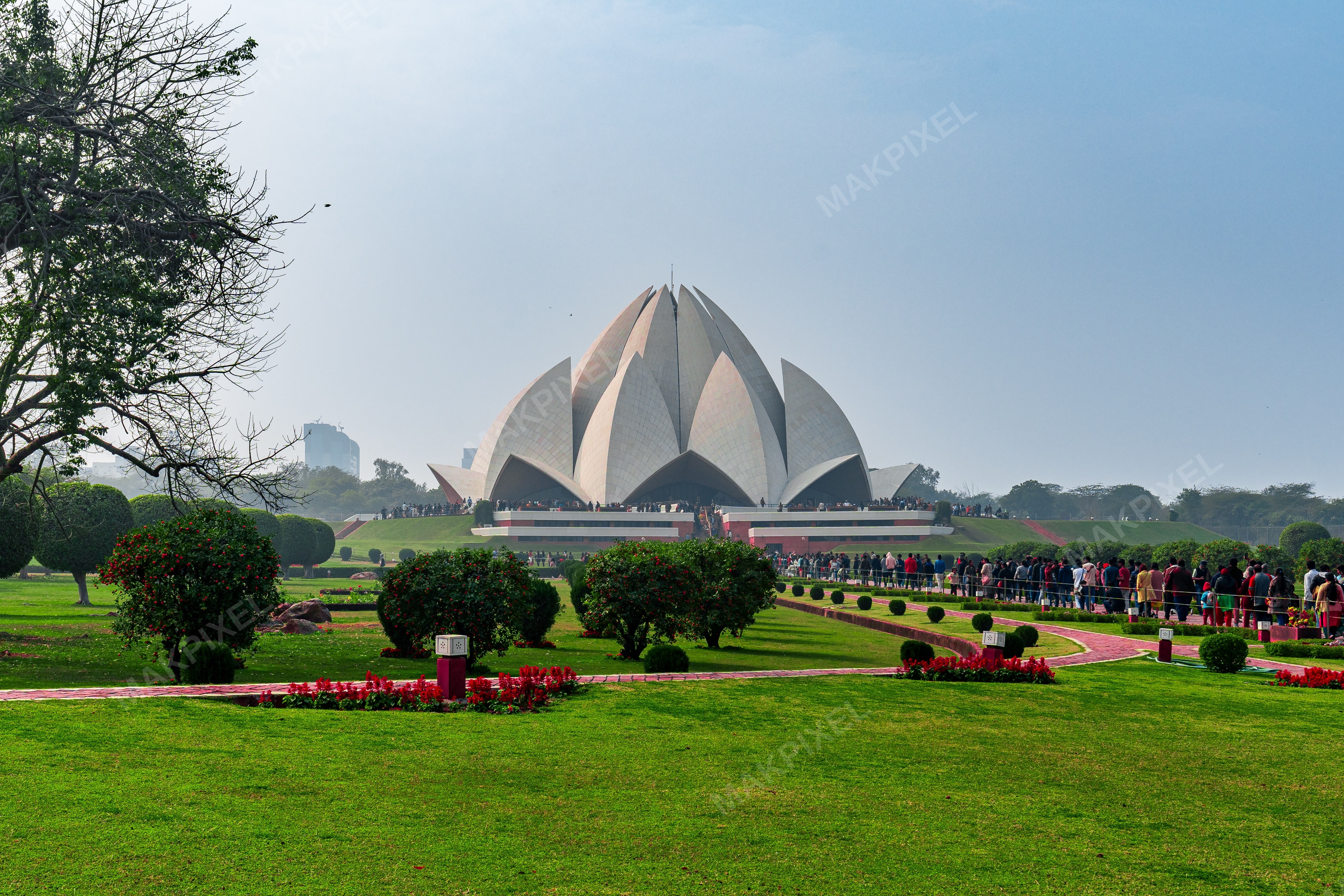 Lotus Temple, Delhi Iconic Modern Architecture  Beautiful Garden - Full size view