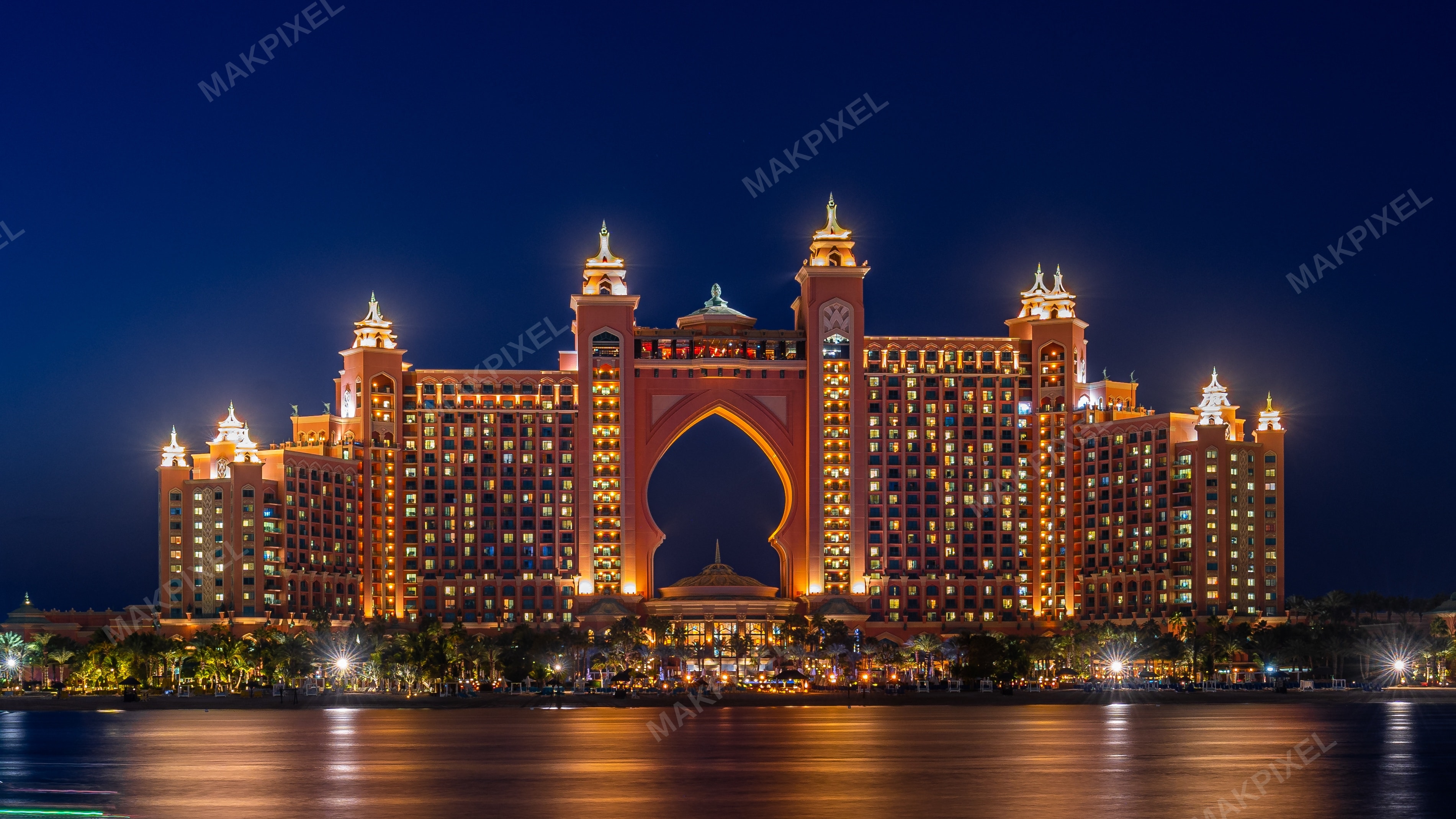 Atlantis The Palm Hotel, Dubai – Iconic Luxury Resort Illuminated - Full size view