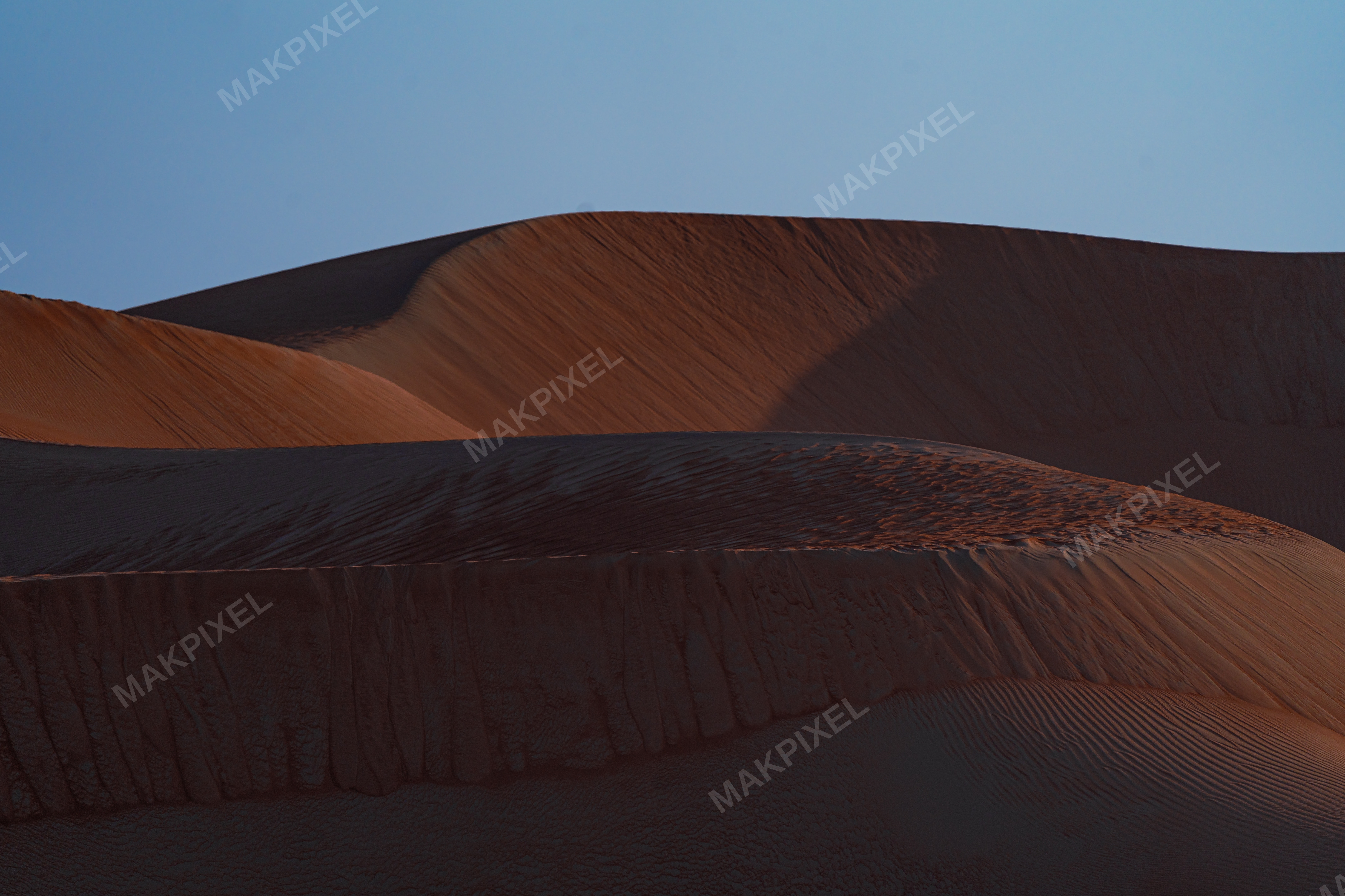 Desert Sand Dunes Dusk, Abu Dhabi Minimalist Landscape - Full size view