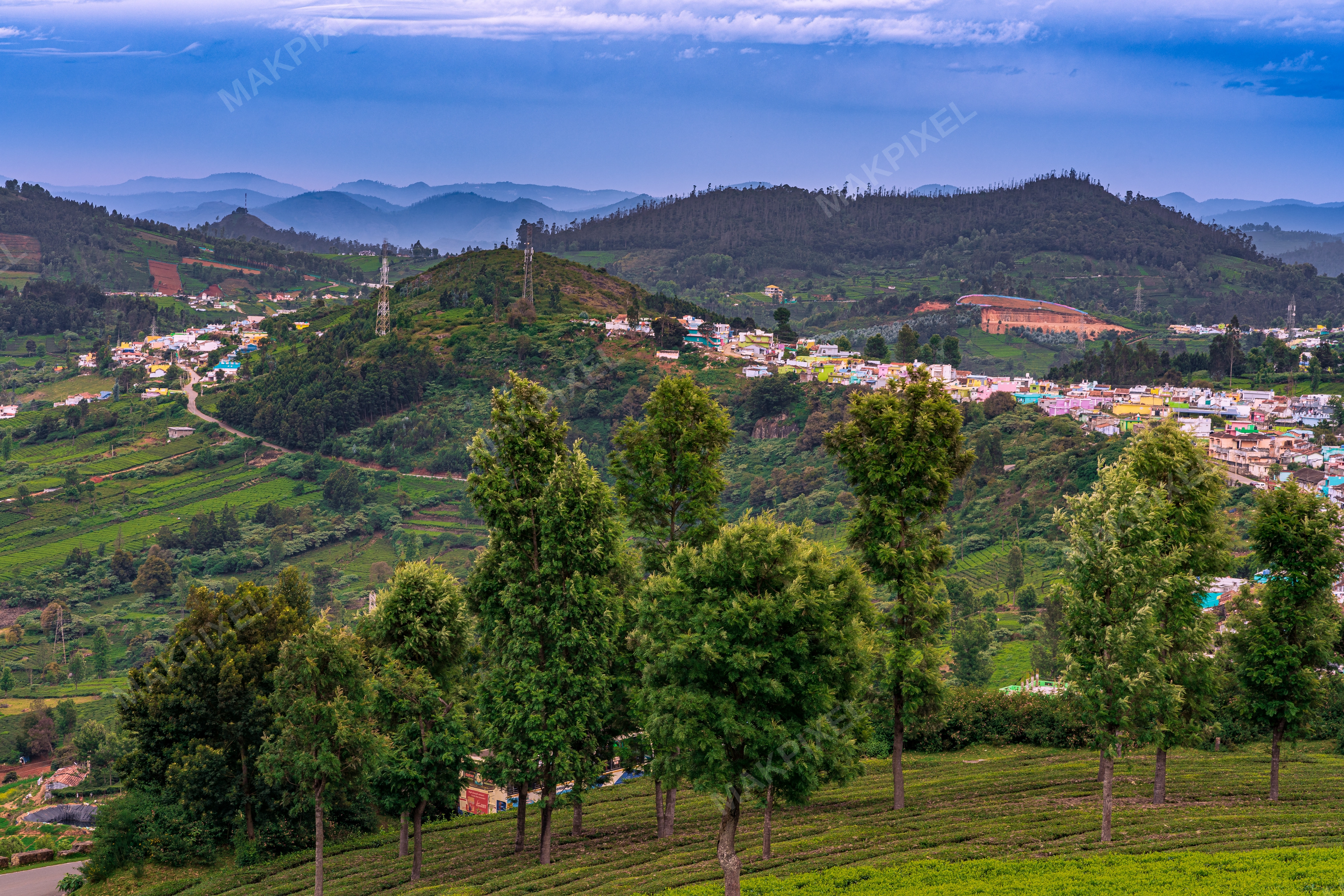 Rolling Hills and Tea Plantations, Nilgiris – Scenic South India Villa - Full size view