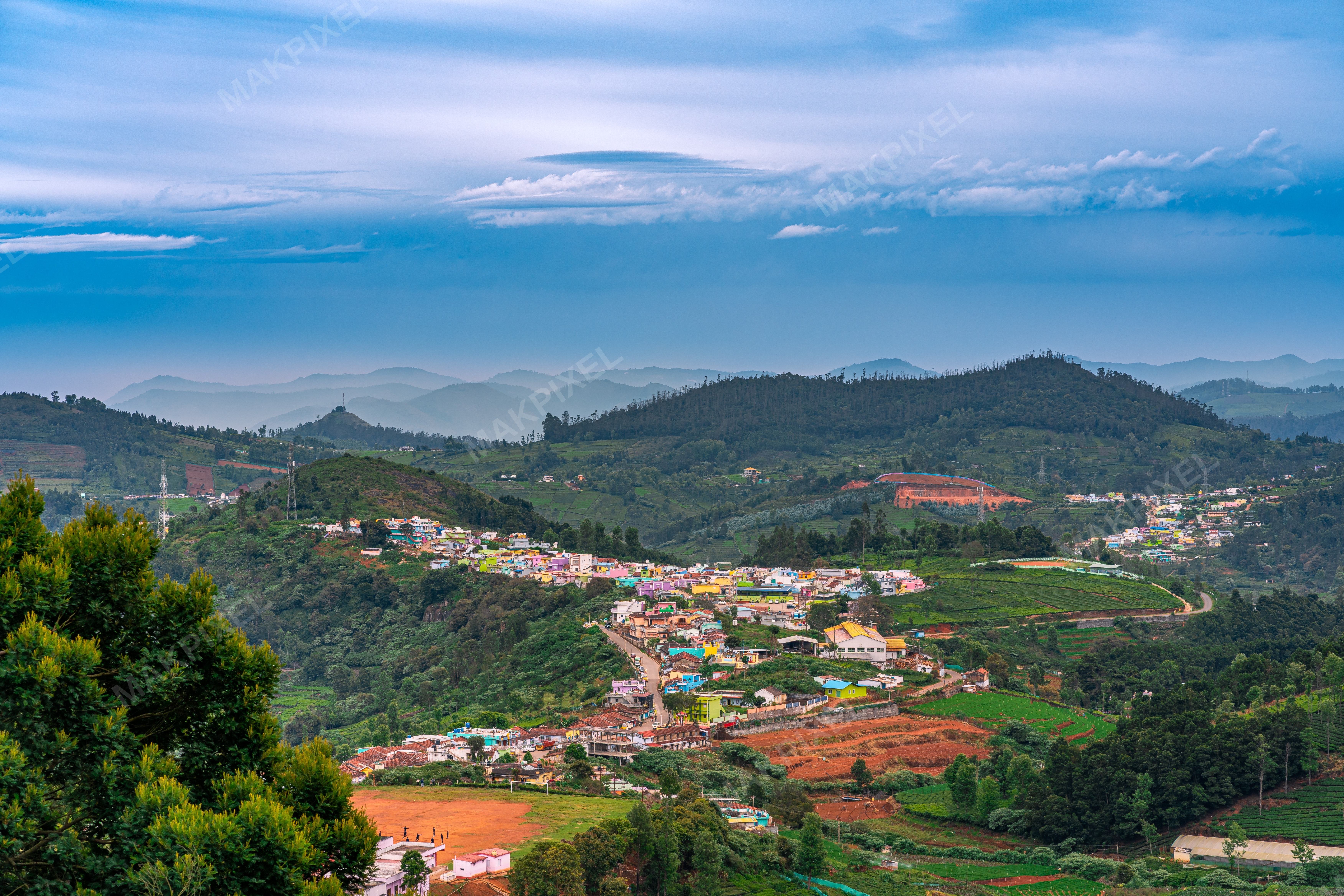 Picturesque Ooty Village Hill Terraces, Nilgiris Serene - Full size view