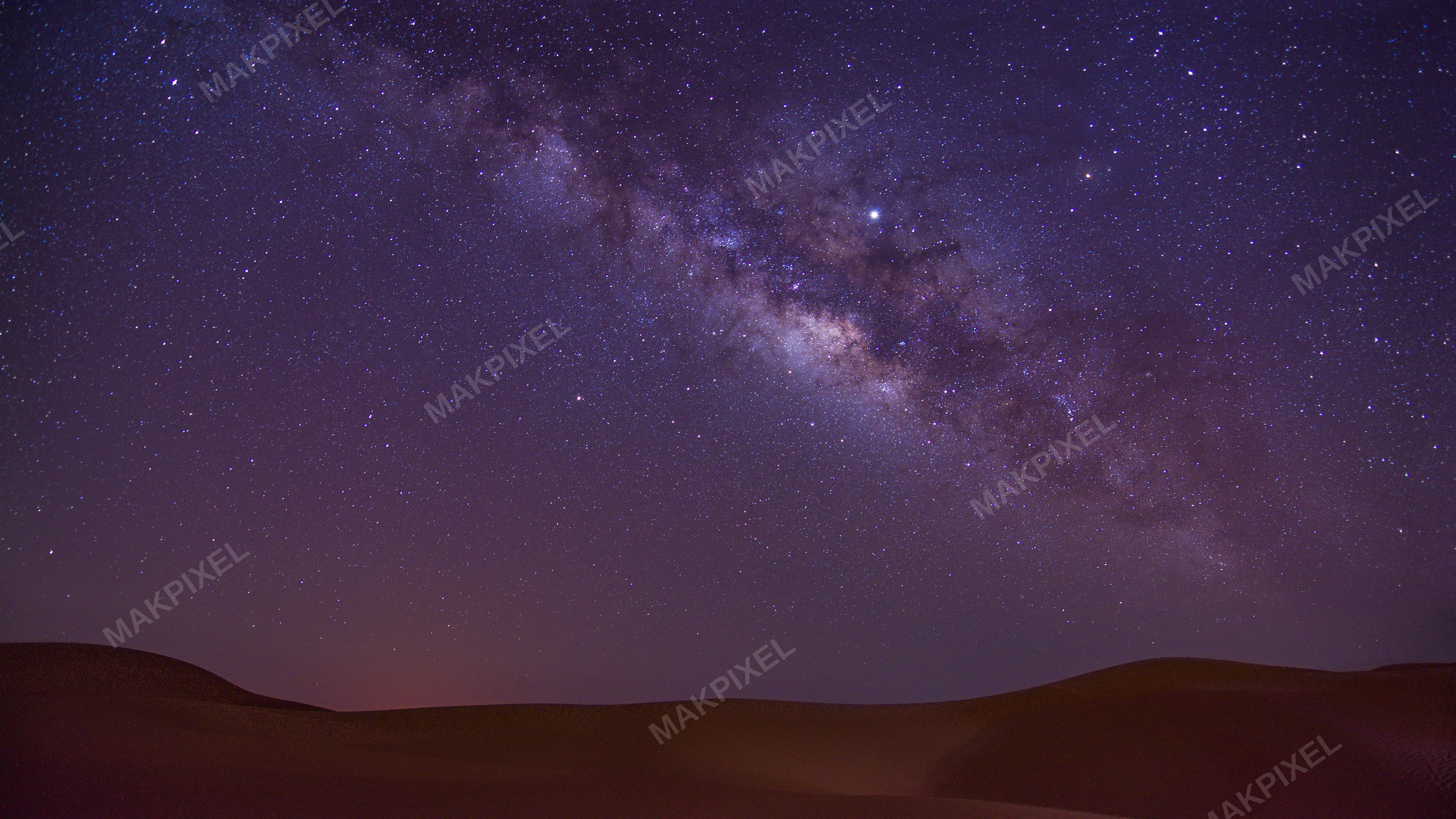 Milky Way Over Abu Dhabi Desert | Starry Night Sky and Lone Tree - Full size view