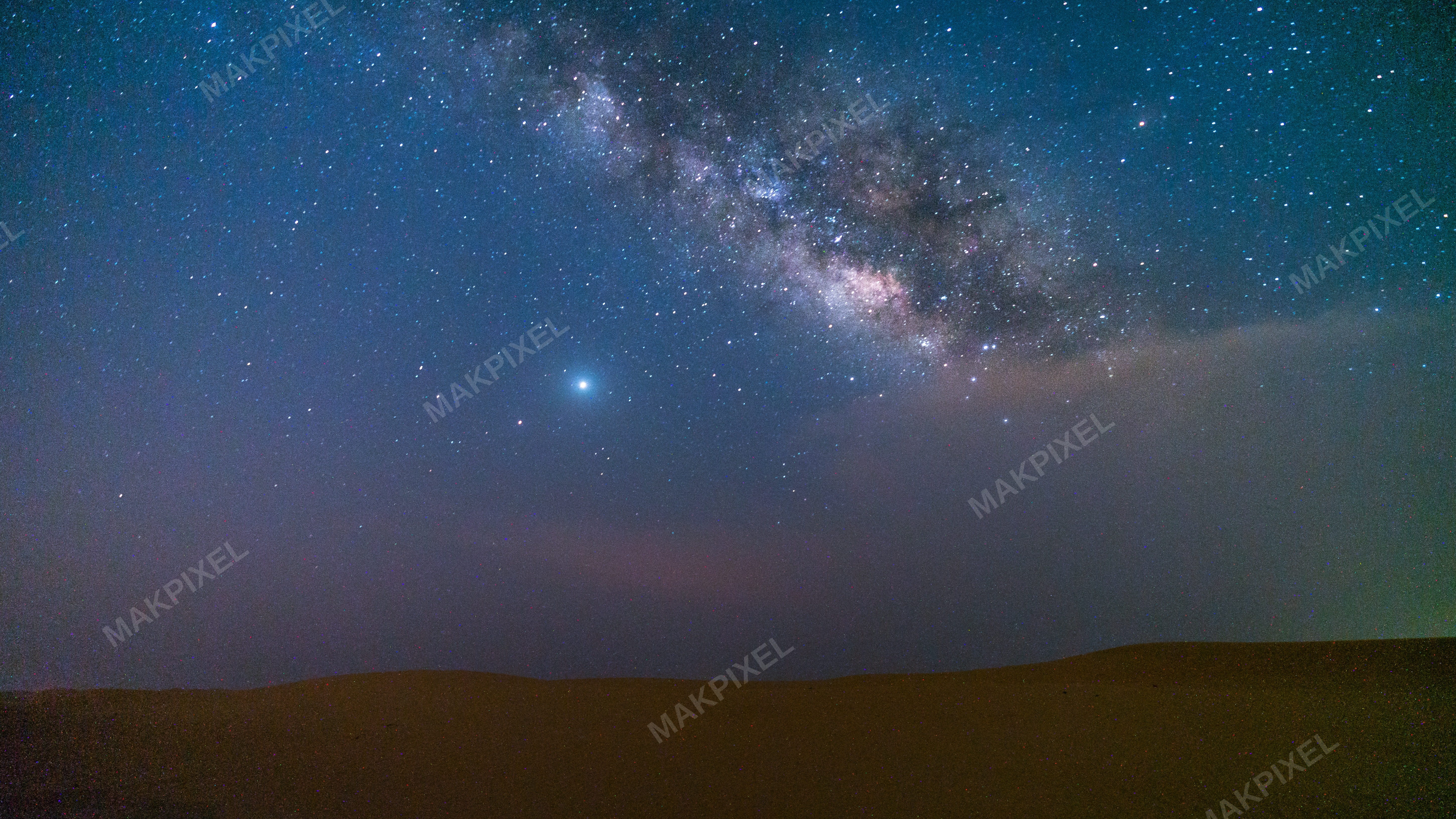 Milky Way Above Lone Tree in Abu Dhabi Desert – Night Sky Landscape - Full size view