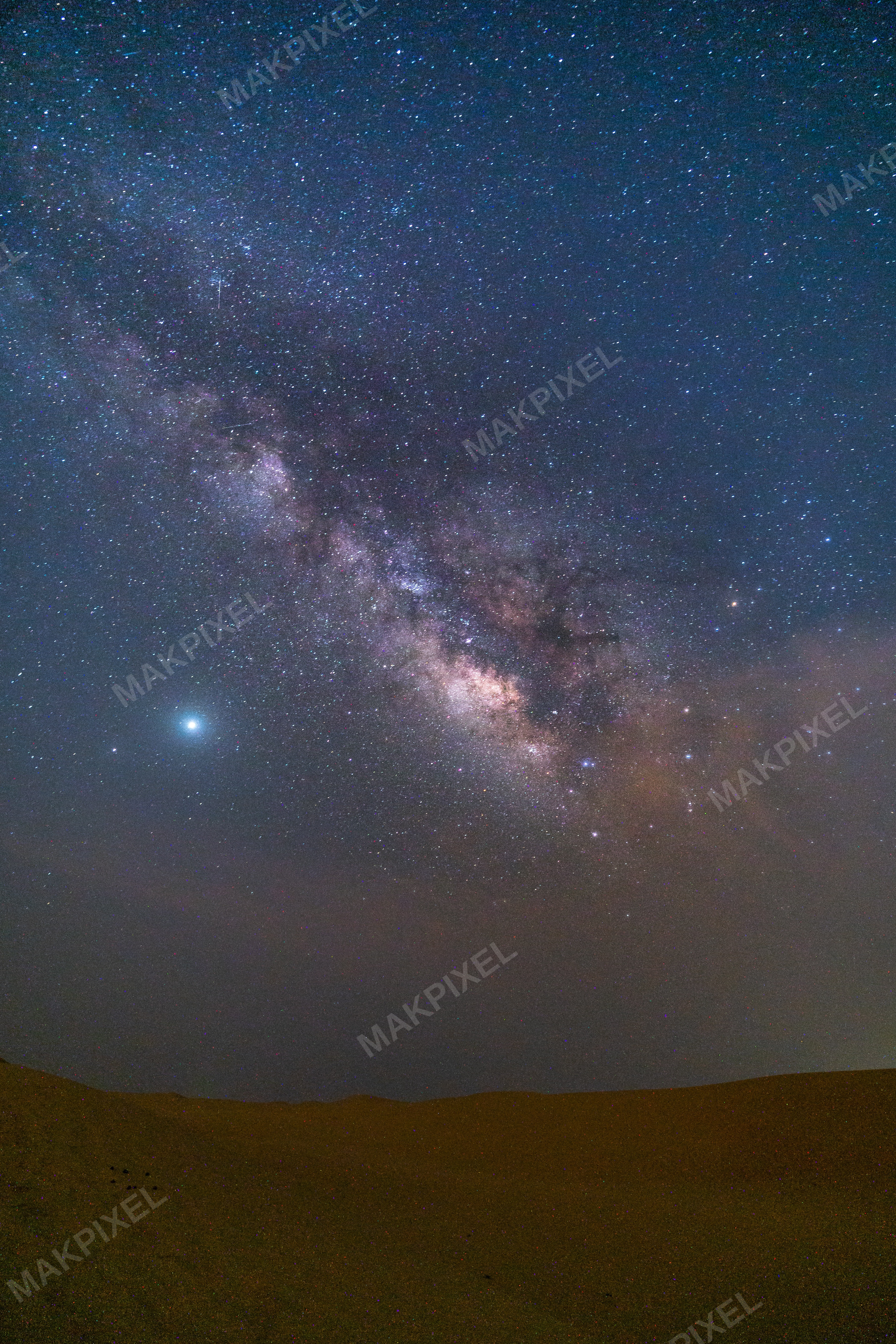 Milky Way Over Sand Dunes in Abu Dhabi Desert – Night Sky Landscape - Full size view