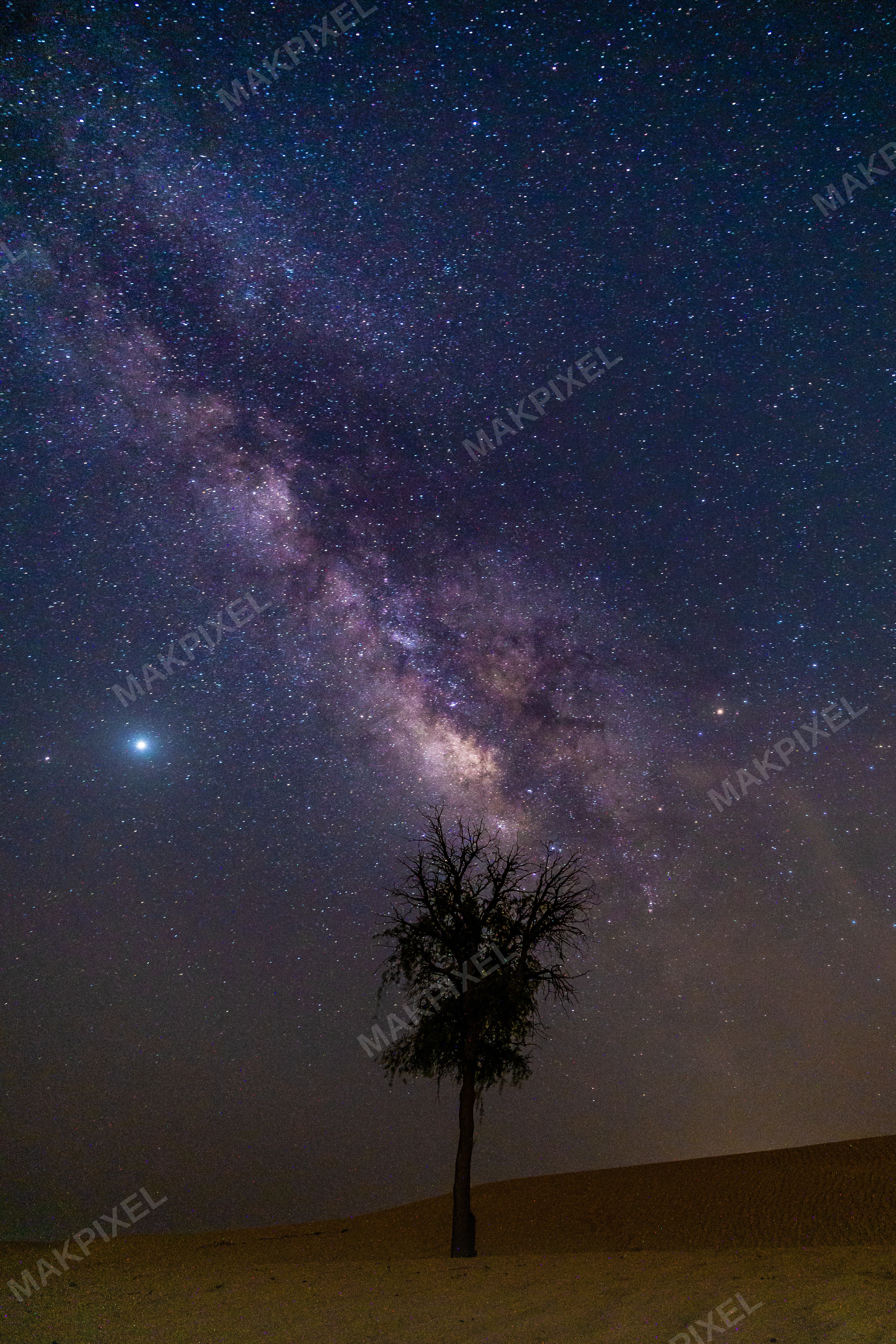 Milky Way Over Sand Dunes in Abu Dhabi Desert - Full size view
