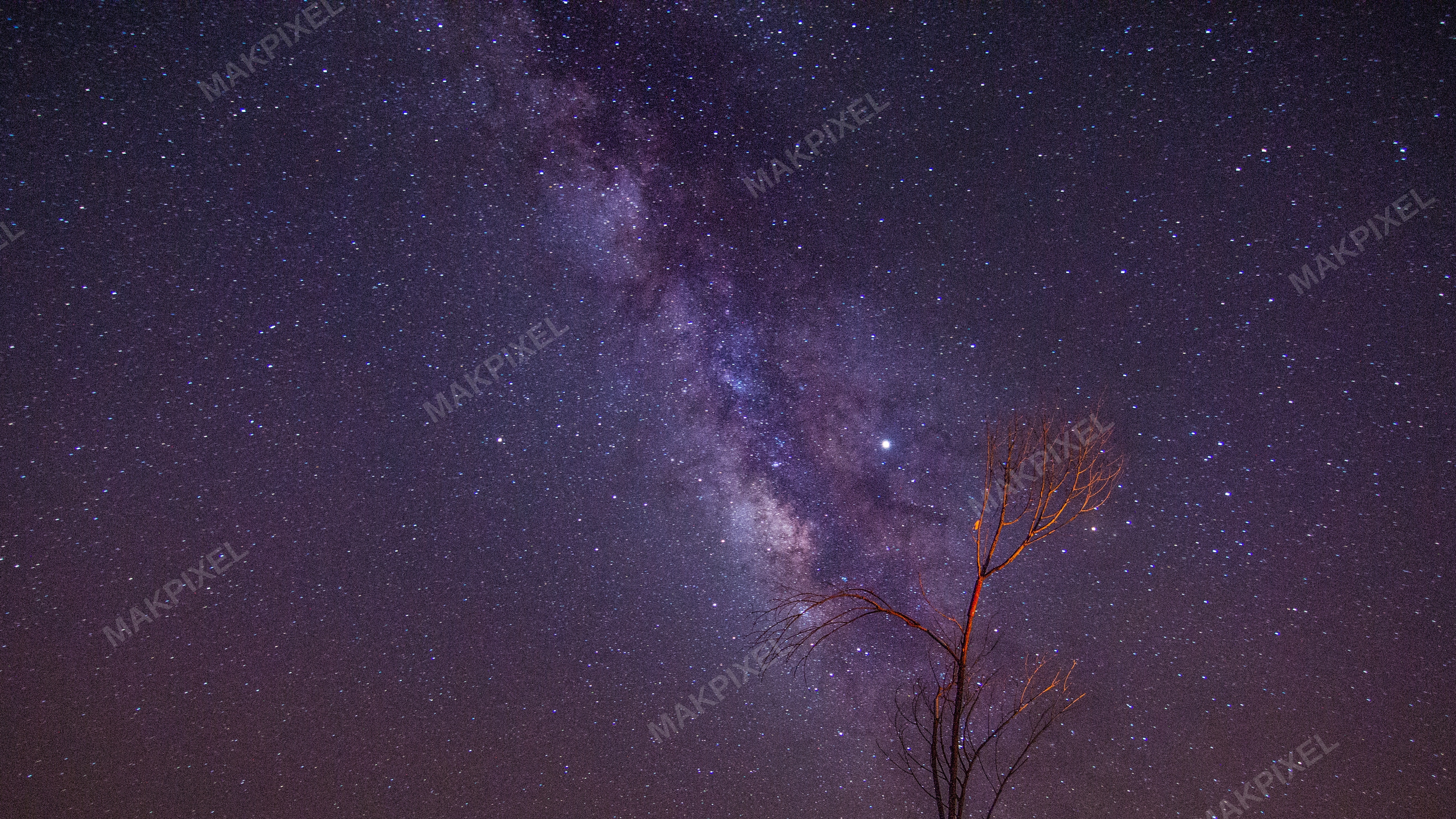 Stargazer with Flashlight Under the Milky Way – Abu Dhabi Desert Night - Full size view