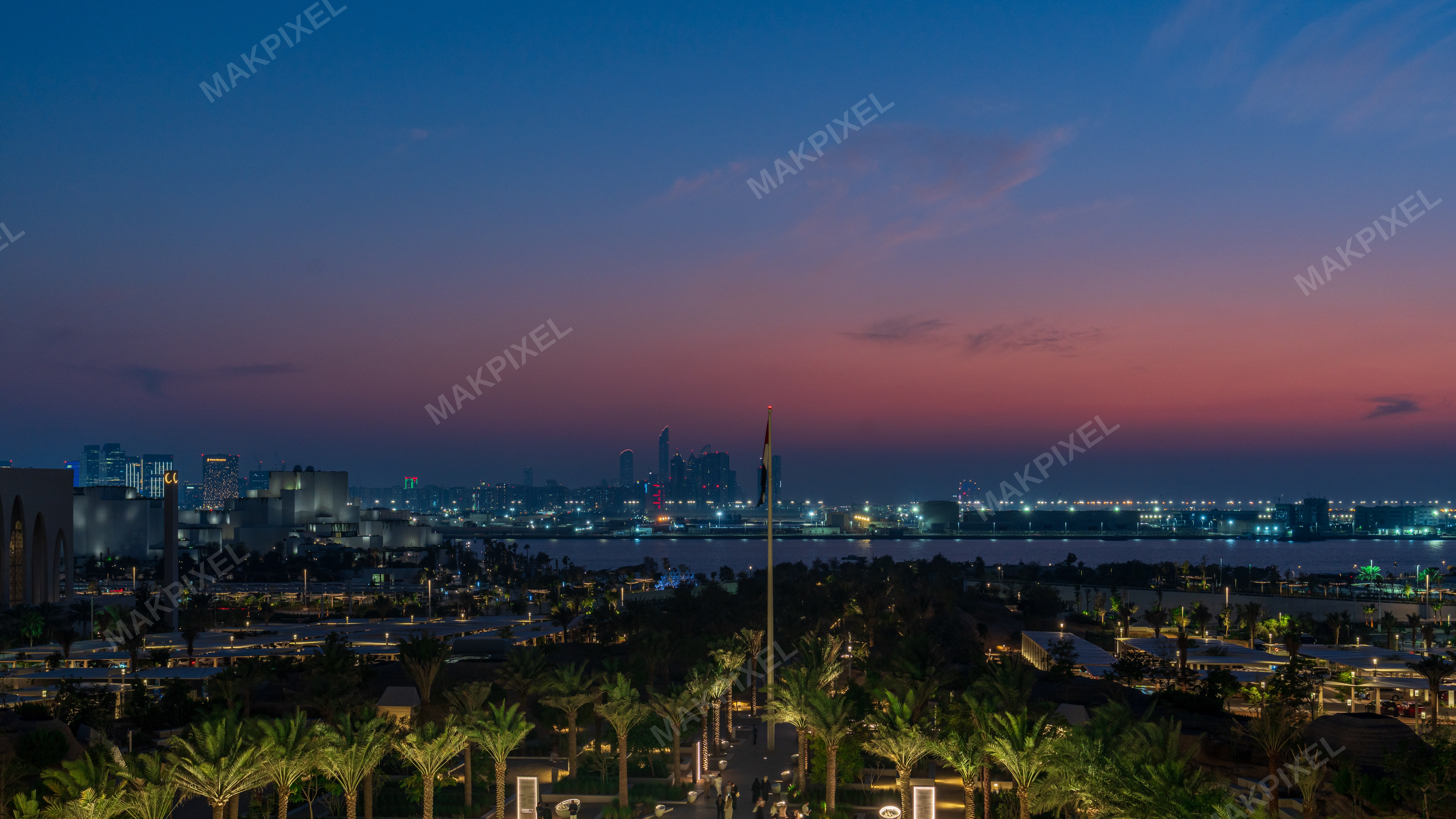 Zayed National Museum Rooftop View Dhabi Twilight Saadiyat - Full size view