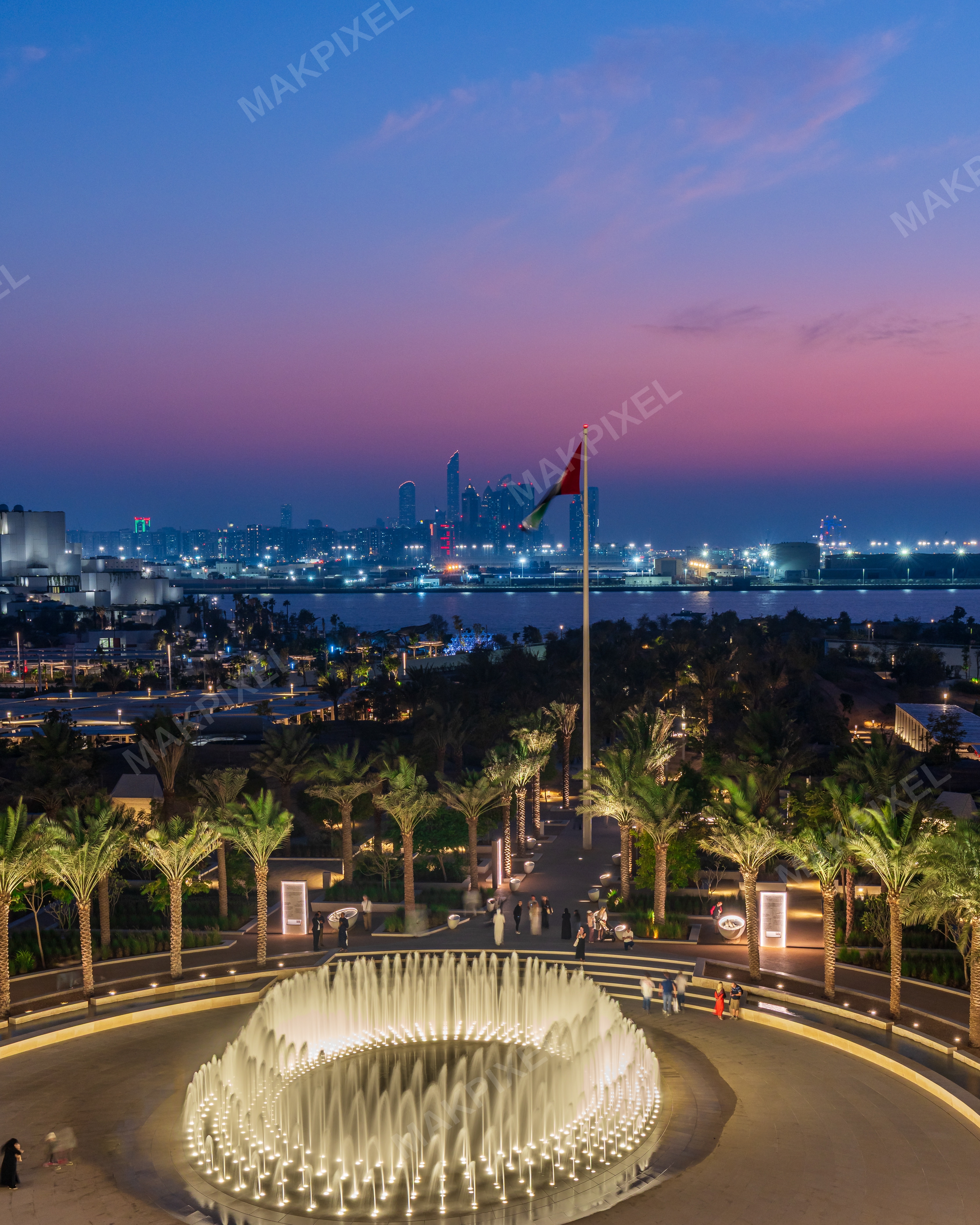 Zayed National Museum Nighttime Scene Zayed National Museum - Full size view