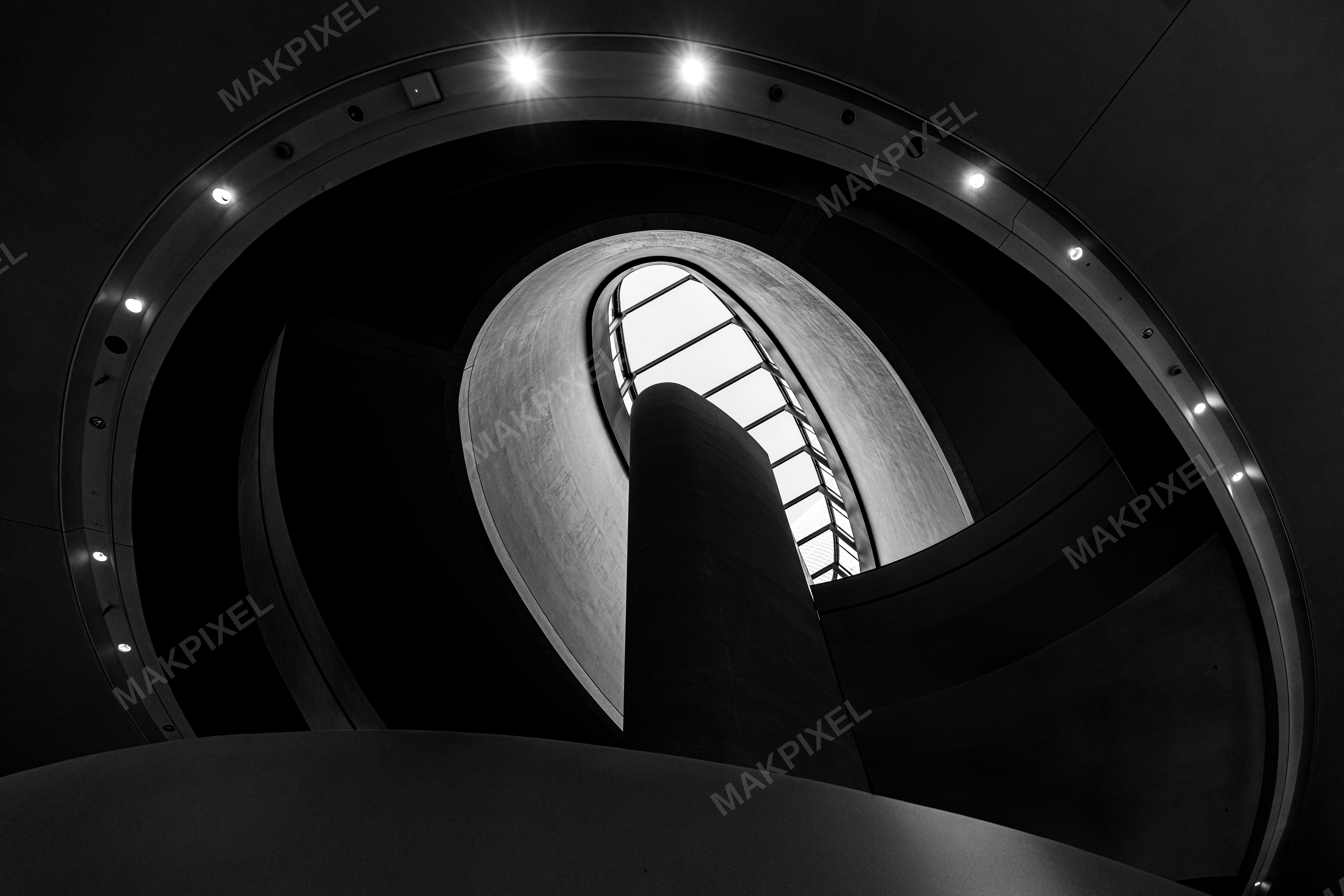 Interior Space Appears Modern Architectural Structure - Full size view