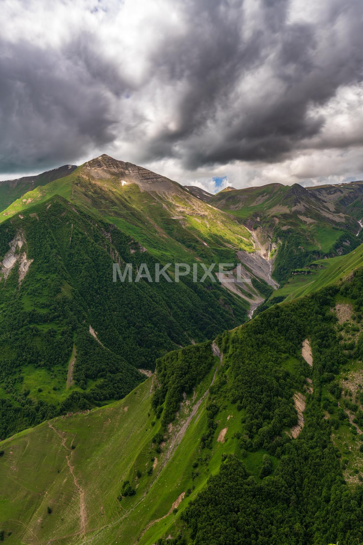 breathtaking aerial view of a mountainous landscape - 6336×9504 stock photo