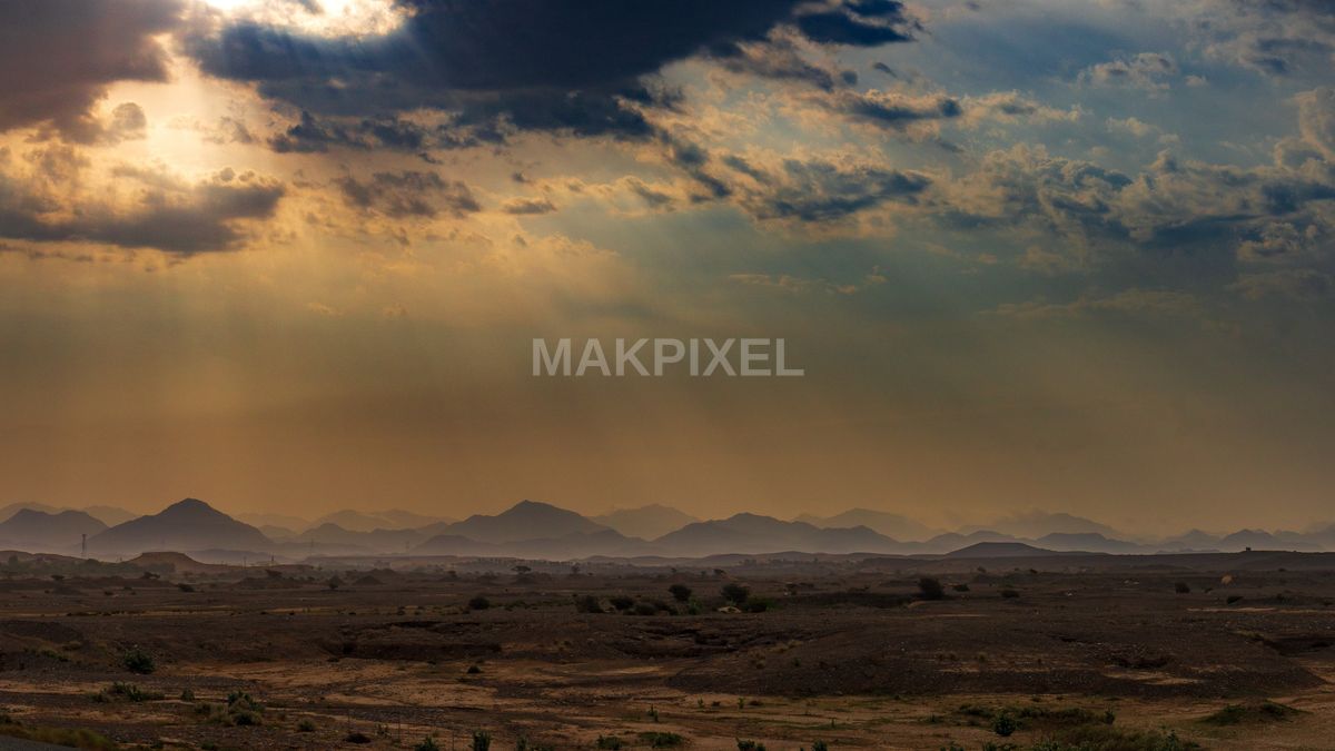 Korfakhan Tranquil Desert Landscape What Appears Either - 5459×3071 stock photo