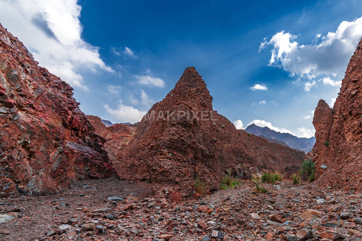 Natural Landscape Scene. Shows Rocky Terrain Large, Jagged - 7930×5287 stock photo