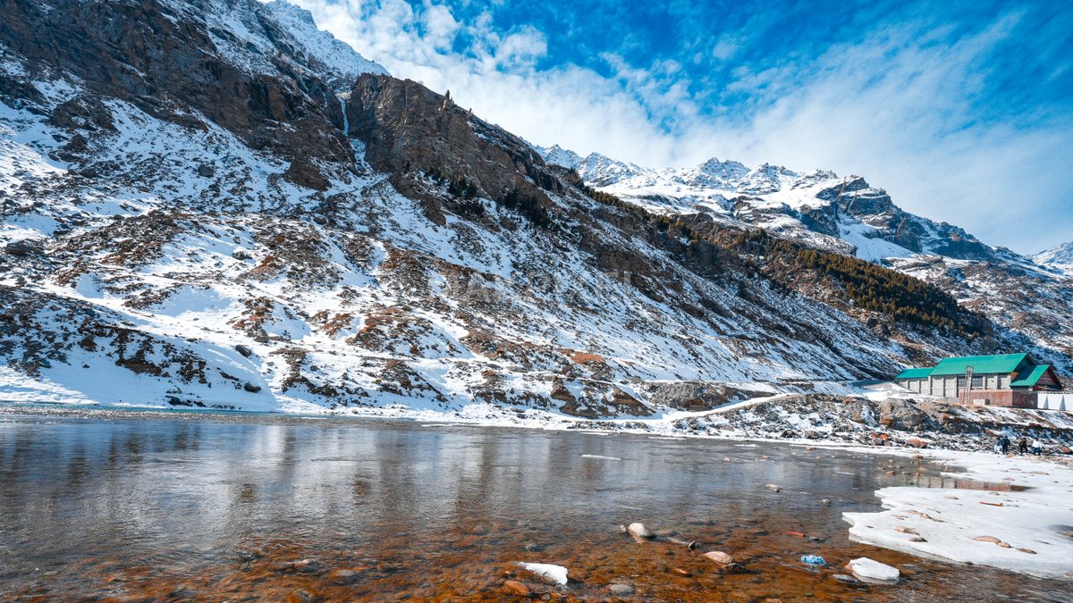 Atal Tunnel Snow Clad Mountains, Himachal Pradesh River - 6449×3628 stock photo
