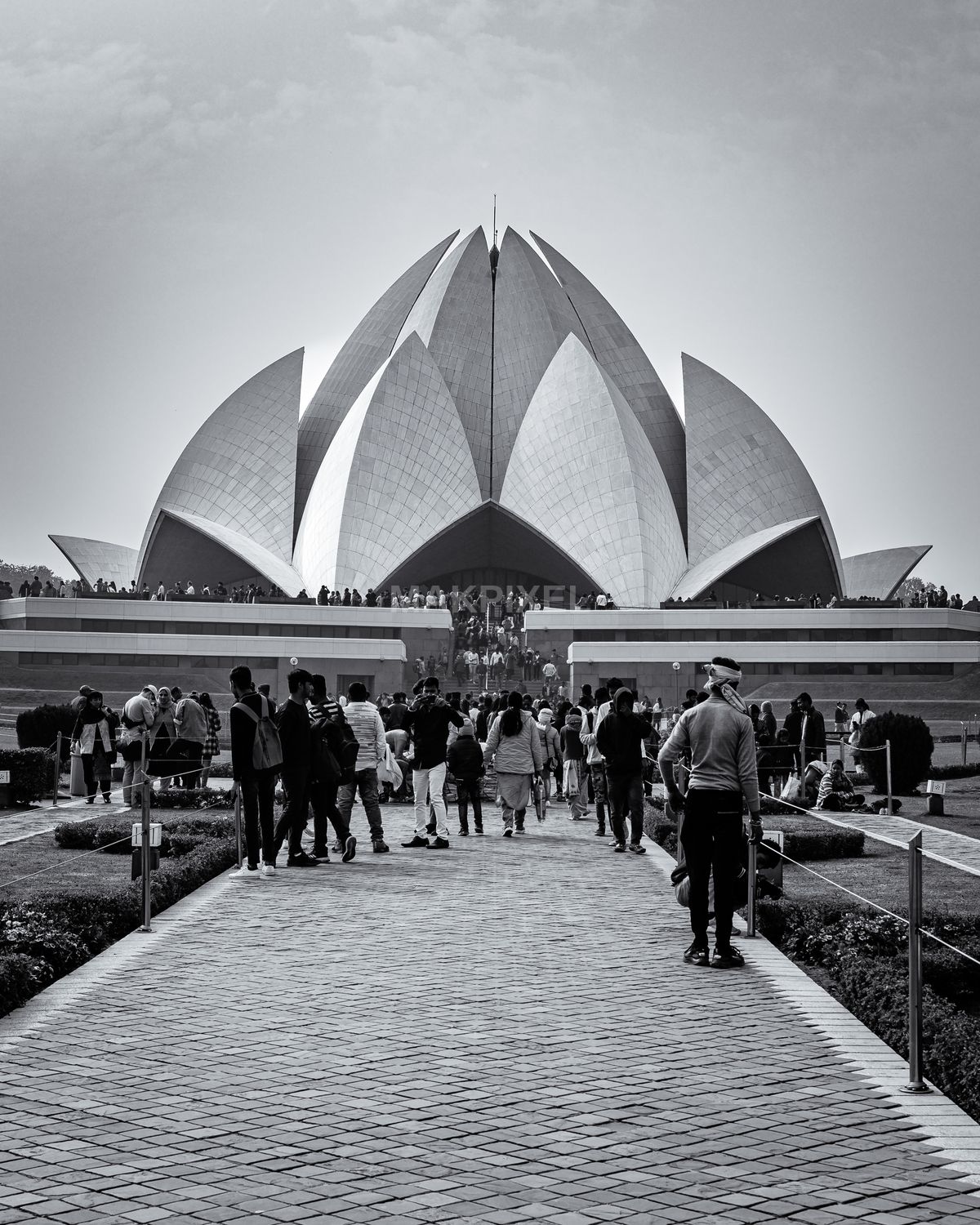 Lotus Temple Monochrome, Delhi Black White Image Black White - 3135×3919 stock photo