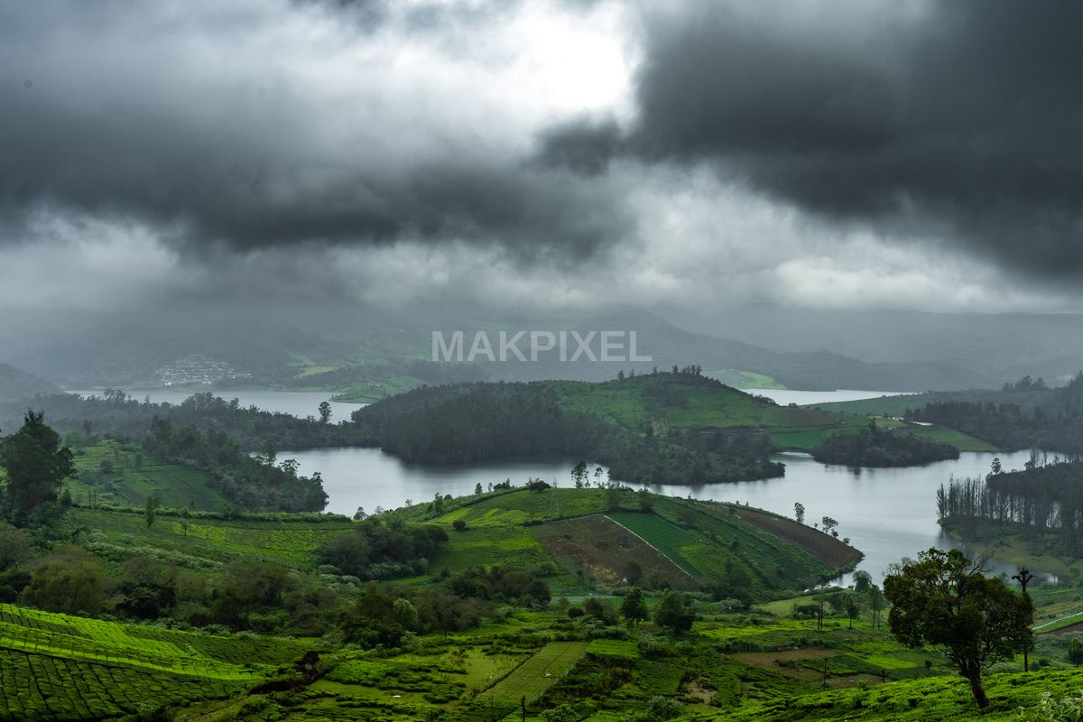 Tamil Nadu Scenic Landscape Lake Hills Photo | MakPixel Nature Stock - 5923×3949 stock photo