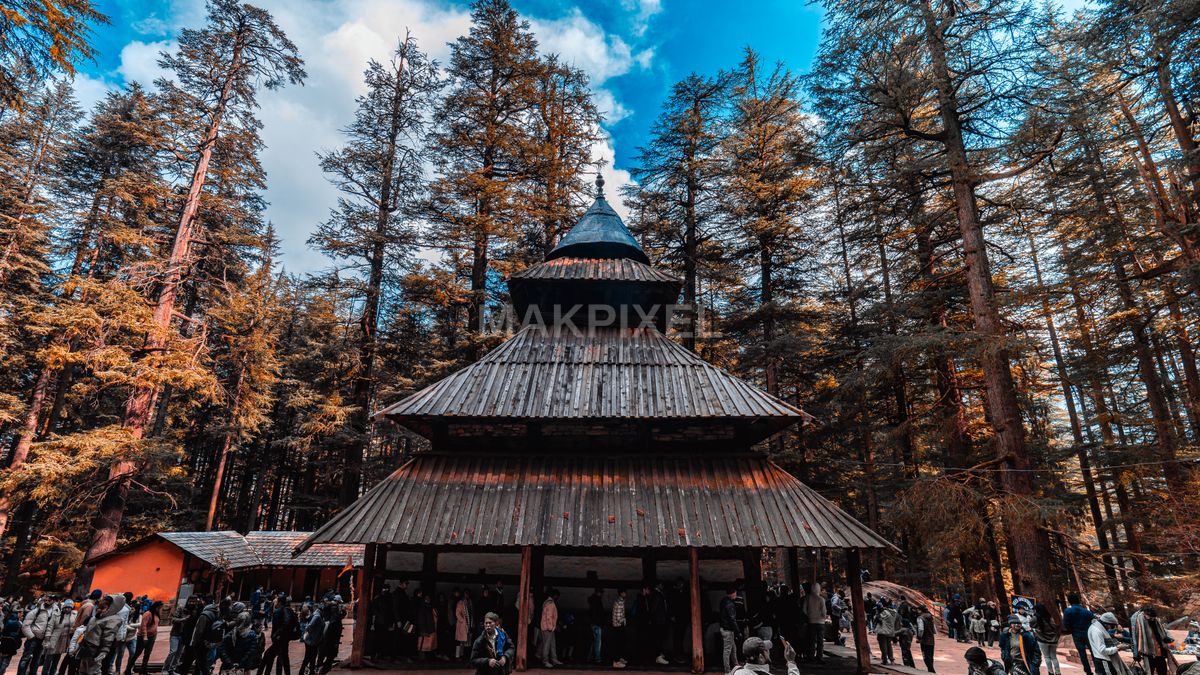 Hadimba Devi Temple Manali Cedar Forest Wooden Pagoda Architecture - 6815×3833 stock photo