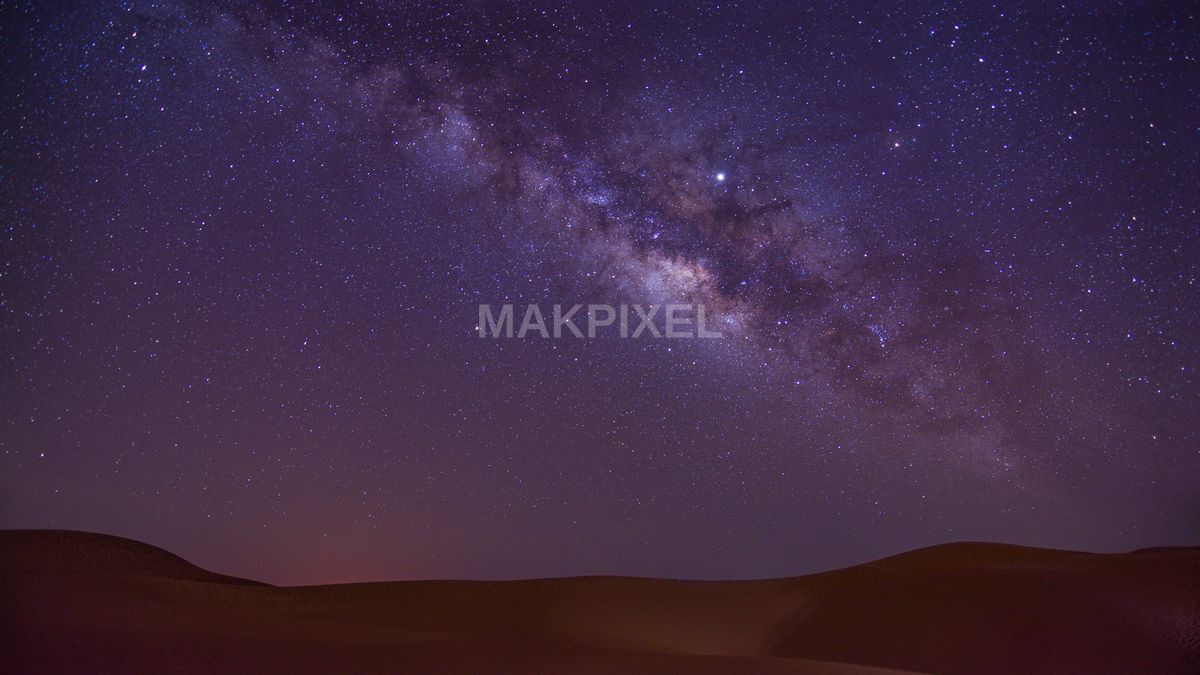 Milky Way Over Abu Dhabi Desert | Starry Night Sky and Lone Tree - 6016×3384 stock photo