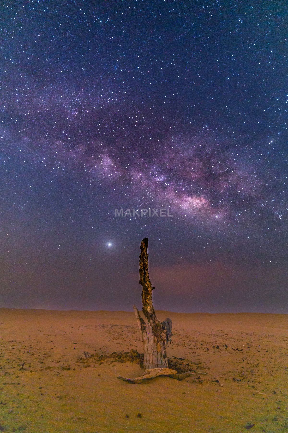 Milky Way Over Abu Dhabi Desert – Night Sky Photography - 3503×5254 stock photo