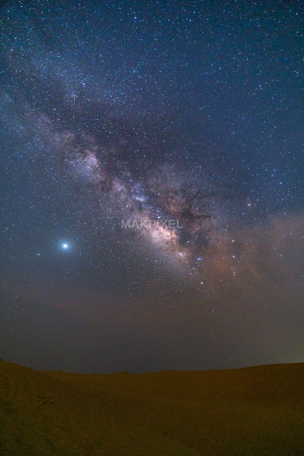 Milky Way Over Sand Dunes in Abu Dhabi Desert – Night Sky Landscape - 3621×5432 stock photo