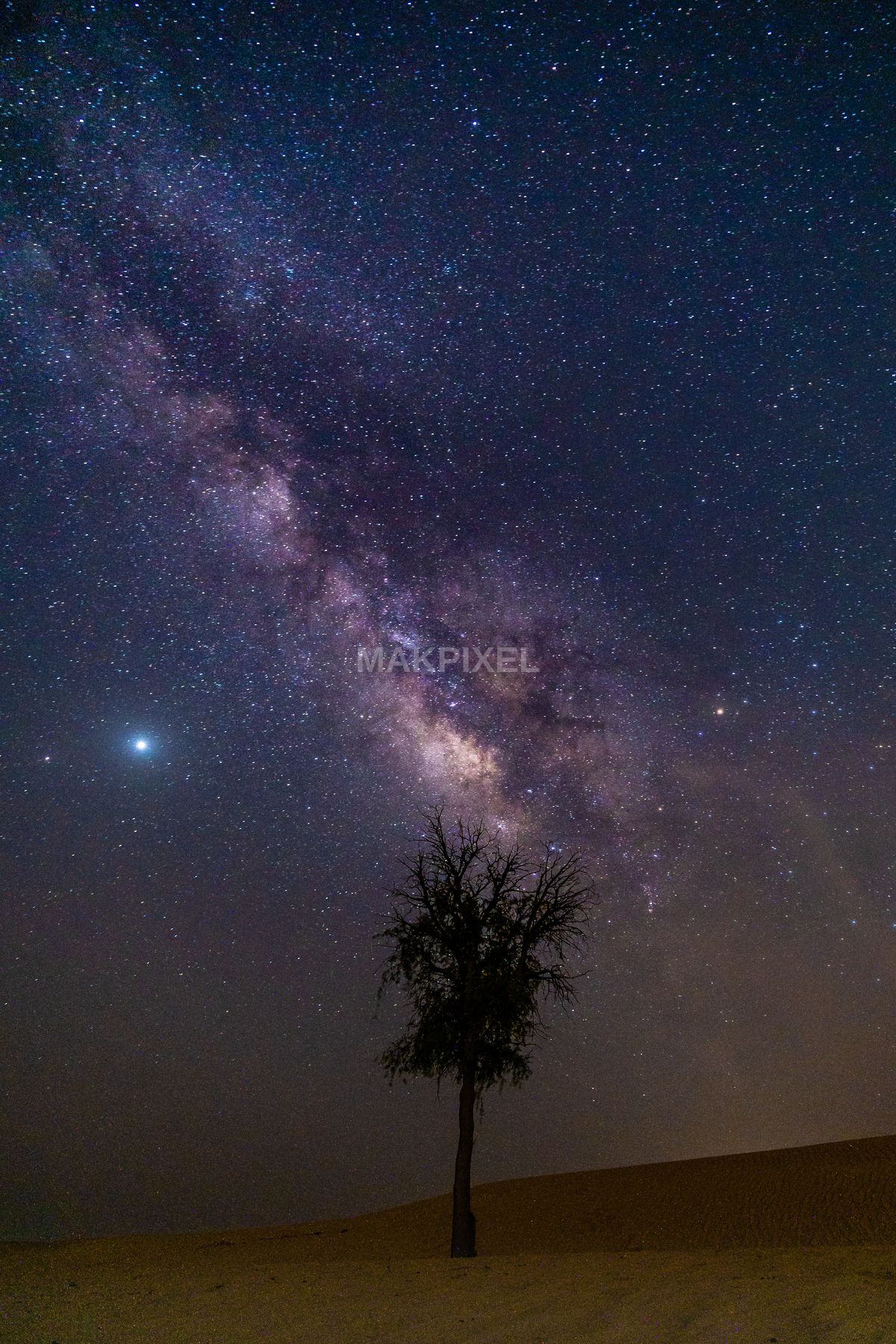 Milky Way Over Sand Dunes in Abu Dhabi Desert - 3496×5244 stock photo
