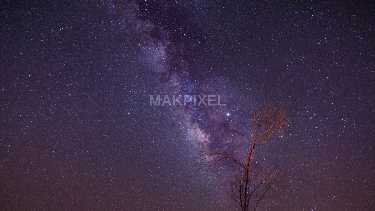 Stargazer with Flashlight Under the Milky Way – Abu Dhabi Desert Night - 5269×2964 stock photo